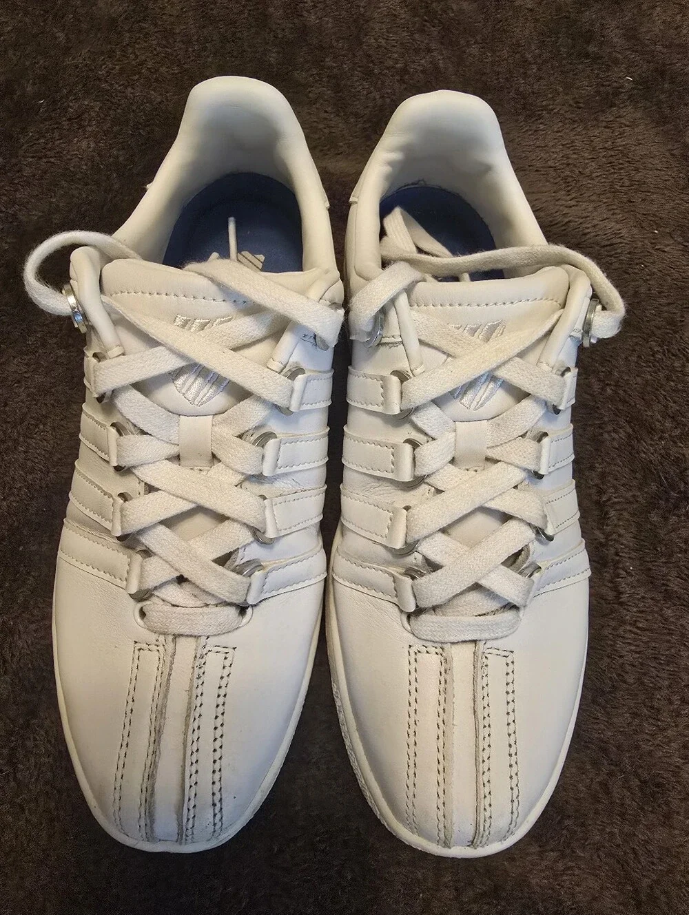 K-Swiss Women's White Leather Sneakers with Embroidered Shield Size 8M - Picture 5 of 8